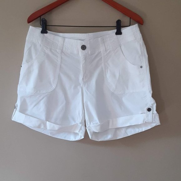 INC International Concepts Pants - INC Bright White Cuffed Twill Shorts Size 10